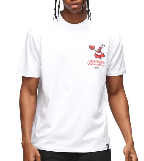 RE:COVERED X nickelodeon Herren T-Shirt SpongeBob Schwammkopf Baumwoll-Shirt Rundhals-Shirt MMVCM269 Weiß