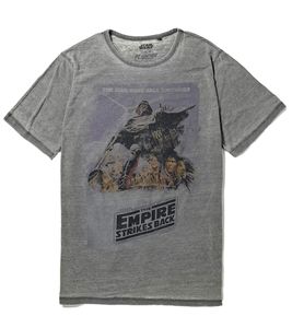 T-shirt homme en coton RE:COVERED X STAR WARS, imprimé « L'Empire contre-attaque », manches courtes, gris, PCSTW1633