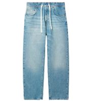 stylische Herren Jeans im Jogger-Stil Denim-Hose Baggy Leg mit Bindeband BR-1200-1700 Hell-Blau