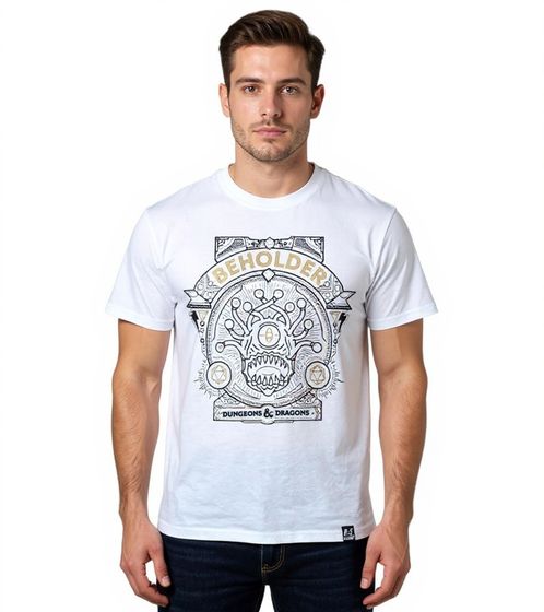 RE:COVERED X DUNGEONS & DRAGONS Herren T-Shirt BEHOLDER Baumwoll-Shirt Rundhals-Shirt RCHAS173 Beige