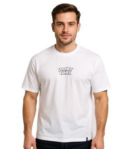 RE:COVERED X LOONEY TUNES Herren T-Shirt mit Print Baumwoll-Shirt Rundhals-Shirt RCWARN548 Weiß RE:COVERED X LOONEY TUNES Herren T-Shirt mit Print Baumwoll-Shirt Rundhals-Shirt RCWARN548 Weiß