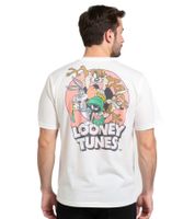 RE:COVERED X LOONEY TUNES Camiseta de algodón estampada para hombre, cuello redondo, RCWARN548 Blanco