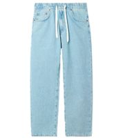 Pantalones vaqueros de hombre con estilo, estilo jogger, pierna ancha y lazo BR-12000-300 azul claro