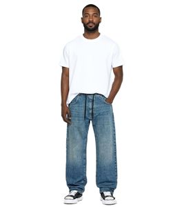 Pantalones vaqueros de hombre con estilo, estilo jogger, pierna ancha y lazo BR-12000-201 azul oscuro Pantalones vaqueros de hombre con estilo, estilo jogger, pierna ancha y lazo BR-12000-201 azul oscuro