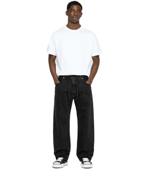 Jean homme élégant style jogging, coupe ample avec lien BR-12000-101 Noir