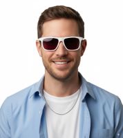 Alba Optics ANVMA Damen & Herren Sonnenbrille mit abnehmbarem Nasenpolster Sport-Brille für Gravel, Bikepackingfahrten & Outdoor-Aktivitäten Weiß