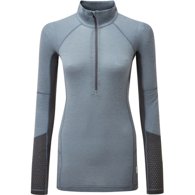 Artilect Damen Langarm Unterhemden Goldhill 125 Zoned 1/4 Zip Longsleeve Blau