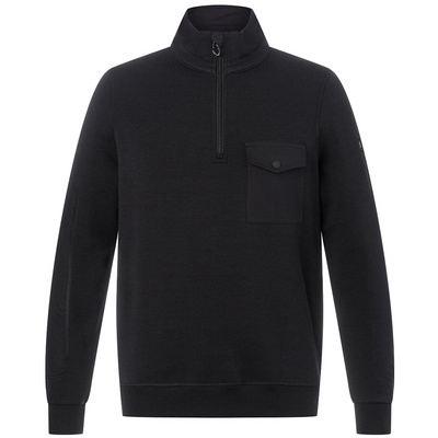 Super.Natural Homme Pullover Alpine Active Quarter Pullover Noir