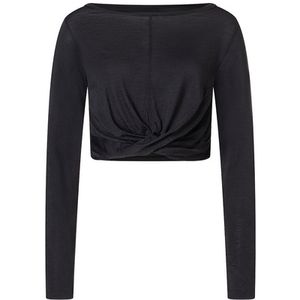 Super.Natural Mujer Longsleeves Merino Wrap Longsleeve Negro