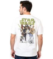 RE:COVERED X STAR WARS Camiseta de hombre con estampado en la espalda, algodón, manga corta, RCDIF2045, color crudo-blanco