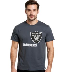 RE:COVERED X NFL Herren T-Shirt Las Vegas Raiders Logo Baumwoll-Shirt Rundhals-Shirt RCNFL1317G Grau RE:COVERED X NFL Herren T-Shirt Las Vegas Raiders Logo Baumwoll-Shirt Rundhals-Shirt RCNFL1317G Grau