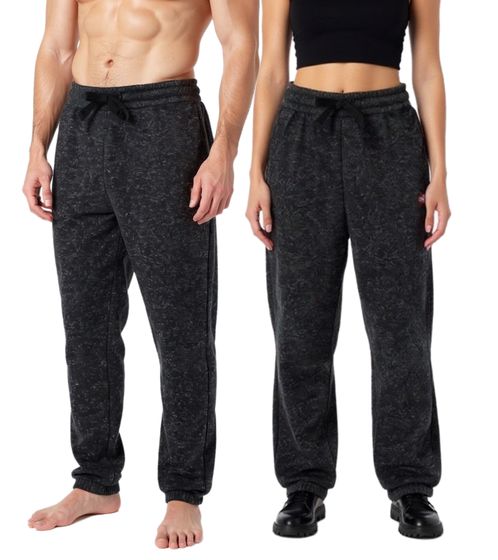 NANGAPARBAT Strickfleece-Hose für Damen oder Herren Jogginghose mit Antipilling und Antistatik Freizeithose mit OEKO-TEX Standard 100 Grau/Schwarz