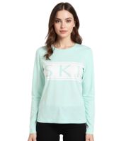 T-shirt thermique durable pour femme en matière douce et extensible, sous-vêtement de ski 913257 Vert Menthe