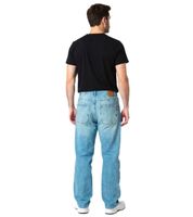 Jeans da uomo alla moda in stile skater fit, pantaloni in denim con cerniera, BR-11000, blu scuro o azzurro