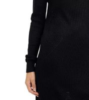 Damen Strick-Kleid mit V-Ausschnitt Mini-Kleid mit geradem Schnitt Langarm-Kleid 971974 Schwarz