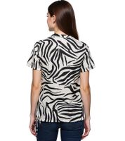 LAURA SCOTT Women's Summer Shirt, Fashionable T-Shirt with Animal Print, 14948935, Black