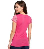 LAURA SCOTT Women's Summer Shirt, Fashionable T-Shirt with Lace, 15514855 Pink