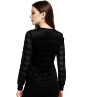 ONLY Maddy Women's Long-Sleeve Shirt with Openwork Sleeves 45448040 Black