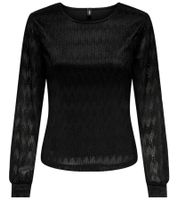 ONLY Maddy Women's Long-Sleeve Shirt with Openwork Sleeves 45448040 Black