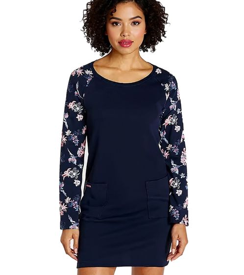 KangaROOS Damen Mini-Kleid Sweat-Kleid langärmliges Baumwoll-Kleid 85555248 Blau