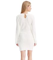 Elegante vestido de punto para mujer, vestido de oficina con cuello redondo y manga larga 955551 Blanco