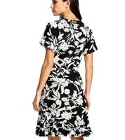 Vestido de punto Laura Scott para mujer, elegante vestido de verano, vestido midi evasé, 75329162, negro/beige