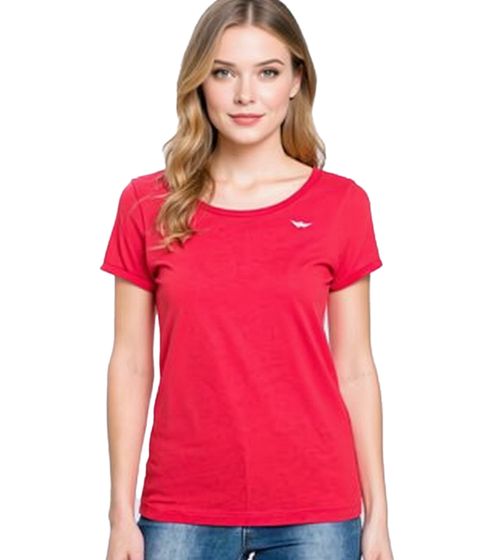 ARIZONA Damen T-Shirt schlichtes Baumwoll-Shirt mit Modal Basic-Shirt Unterzieh-Shirt 19029760 Rot
