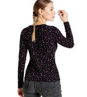 Camiseta KangaROOS de algodón de manga larga para mujer con estampado de confeti 39996969 Negra