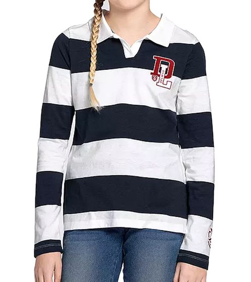 Polo a maniche lunghe per bambine DELMAO 54289803 Blu/Bianco