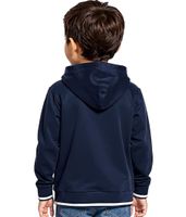 DELMAO Kinder Baumwoll-Pullover mit Kapuze und großem Frontlogo Langarm-Shirt 65583222 Blau