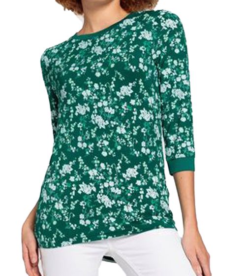 BOYSEN´S Damen Shirt modisches Shirt mit 3/4 Ärmeln und Blütendruck 42406115 Grün