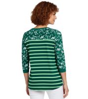 BOYSEN'S Women's Shirt, Fashionable Shirt with 3/4 Sleeves and Floral Print, 42406115 Green