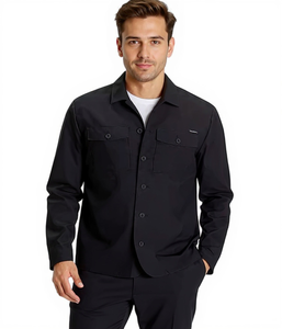 bruno banani Herren Overshirt-Jacke mit Brusttaschen dünne Jacke 77573007 Schwarz