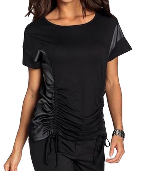 T-shirt femme Bruno Banani à fronces latérales, chemise d'été, Party 15333800, noir