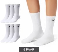 6 paires de chaussettes de sport unies PUMA, chaussettes en coton, chaussettes de tennis, chaussettes longues, 7308 300 Blanc