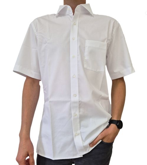 Camisa de manga corta Eterna para hombre, camisa de negocios sencilla, camisa de algodón puro, 391127 blanca