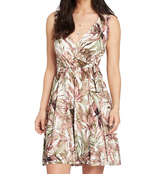 Robe courte Laura Scott pour femme, robe d'été fleurie, robe portefeuille, robe de vacances 53350435, beige/multicolore