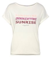 BOYSEN'S Women's T-Shirt, Unique Summer Shirt with Summer Sayings, 65100734 Beige/Pink