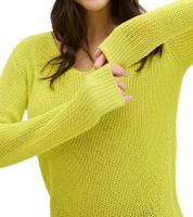 Robe mi-longue en maille à col V pour femme (970677) Jaune