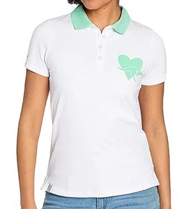 Polo da donna KangaROOS in cotone, manica corta in piqué bicolore, 68859808 Bianco