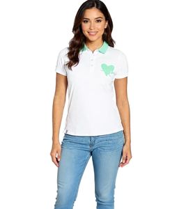 KangaROOS Damen Baumwoll-Shirt Polo-Shirt zweifarbiges Pique Kurzarm-Shirt 68859808 Weiß