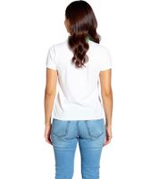 Polo de algodón KangaROOS para mujer, manga corta en piqué bicolor, 68859808 blanco