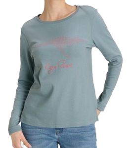 KangaROOS Damen Sweatshirt mit großem Frontlogo Baumwoll-Pullover 23806817 Grau-Blau