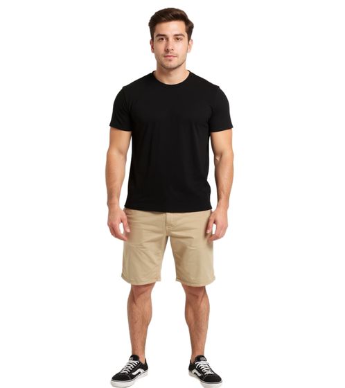BLEND Woven Herren Baumwoll-Shorts kurze Bermuda mit Krempelsaum 20716713 161104 Beige