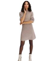 Robe en maille à col roulé pour femme, robe basique, robe à manches longues 945362 Beige