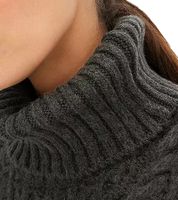 Vestido de punto para mujer con cuello alto en punto trenzado 964128 gris