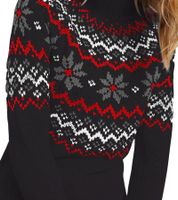 Women's Fair Isle Knit Turtleneck Mini Dress, Long Sleeve Dress, Black, 976460