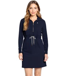 Vestido mini DELMAO para mujer, vestido deportivo, vestido de algodón de manga larga, 24305512 azul Vestido mini DELMAO para mujer, vestido deportivo, vestido de algodón de manga larga, 24305512 azul