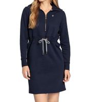 Vestido mini DELMAO para mujer, vestido deportivo, vestido de algodón de manga larga, 24305512 azul