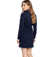 Vestido mini DELMAO para mujer, vestido deportivo, vestido de algodón de manga larga, 24305512 azul